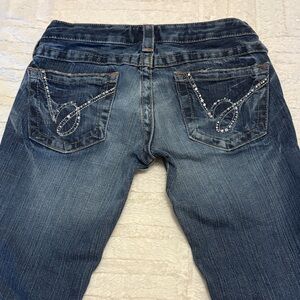 VINTAGE bebe Super Low Rise Dark Blue Straight Leg Jeans